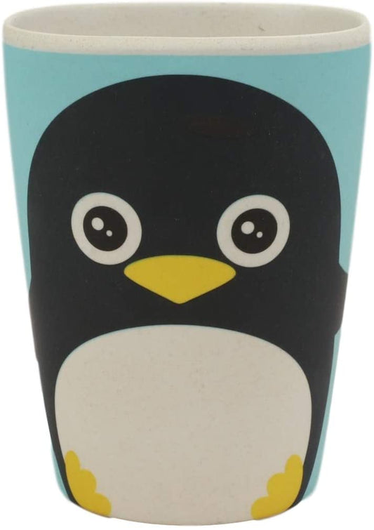 Ebros Penguin 5 Piece Organic Bamboo Dinnerware Set For Kids Children Toddler