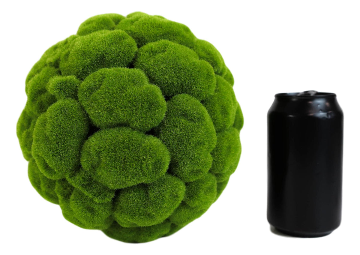 Set Of 3 Home And Garden 7"D Green Artificial Faux Green Moss Grass Topiary Ball