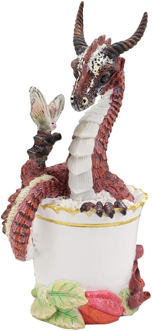 Ebros Cocoa Dragon Drunken Beverage Spirit Drinks and Dragons Statue 7.75" Tall - Ebros Gift