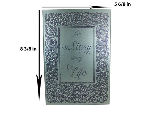 The Story Of My Life Rococo Gothic Scroll Art Embossed Blank Page Journal Book