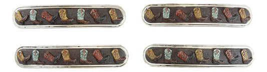 Set Of 4 Western Cowboy Cowgirl Boots Drawer Cabinet Door Bar Pull Knobs 6.5"L