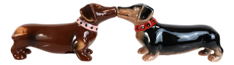 Sausage Wiener Dogs Black And Chocolate Dachshunds Salt And Pepper Shakers Set
