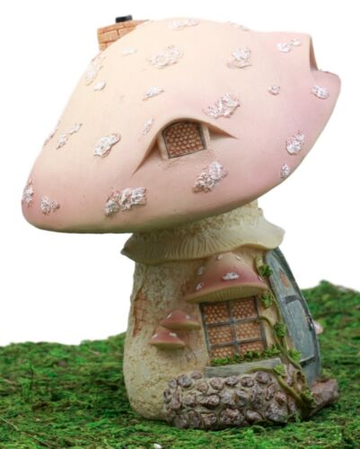 Ebros Gift Enchanted Fairy Garden Miniature Pink Mushroom House Figurine 7.5"H Do It Yourself Ideas For Your Home - Ebros Gift
