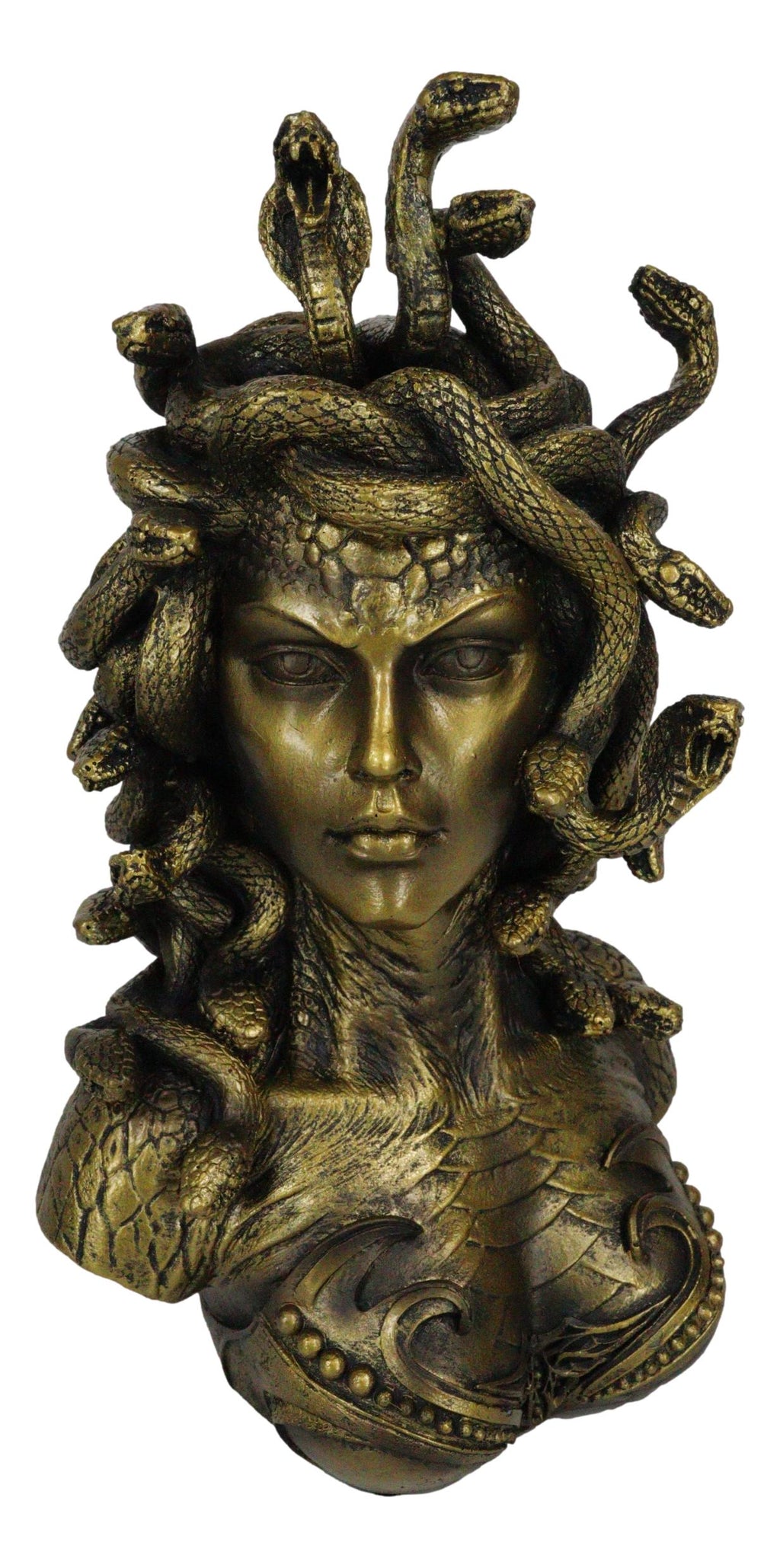 Medusa Mask - Snake-Haired Gorgon - Snake Lady - Monster Figure - Perseus  and Goddess Athena myth - Small - Cold Cast Bronze Resin