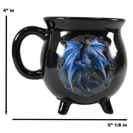 Wicca Sabbats Wheel of The Year Yule Dragon Heat Color Changing Cauldron Mug - Ebros Gift