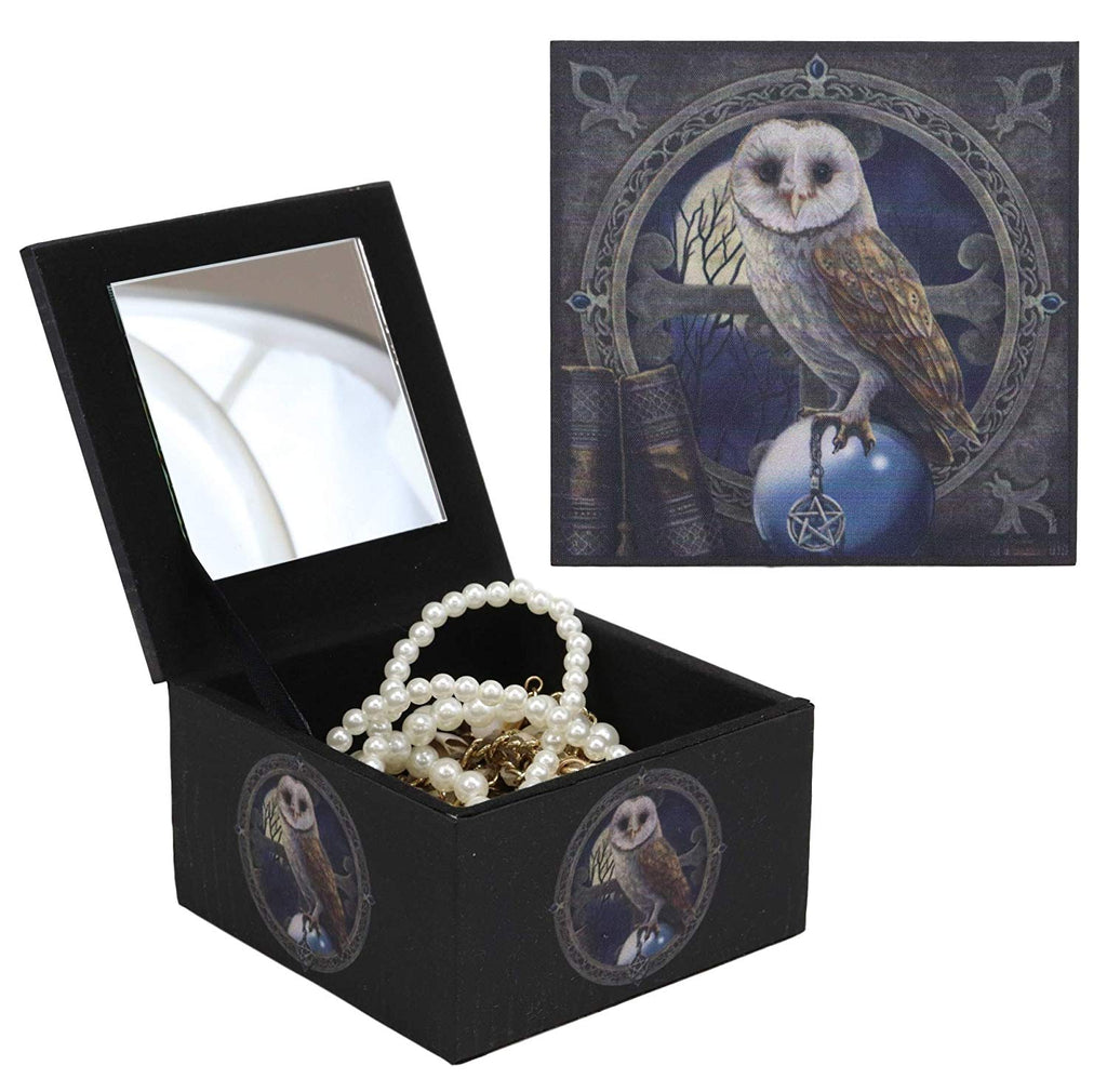 Ebros Witching Hour Pentagram Owl On Scrying Ball Spell Keeper Decorat ...