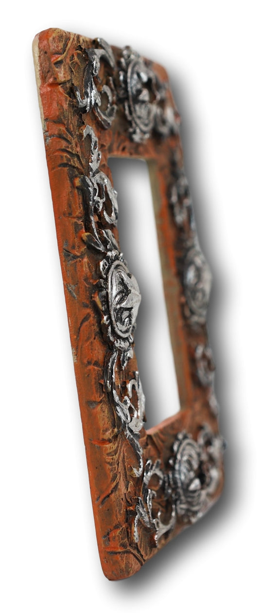 Set of 2 Western Stars And Lace Scroll Art Wall Single Gang Rocker Switch Plates