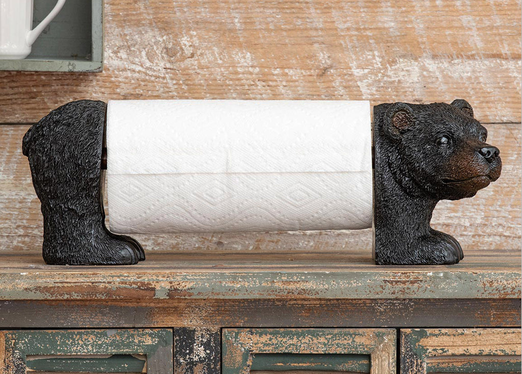 Ebros Rustic Woodland Forest Black Bear Standing Paper Towel Holder St–  Ebros Gift