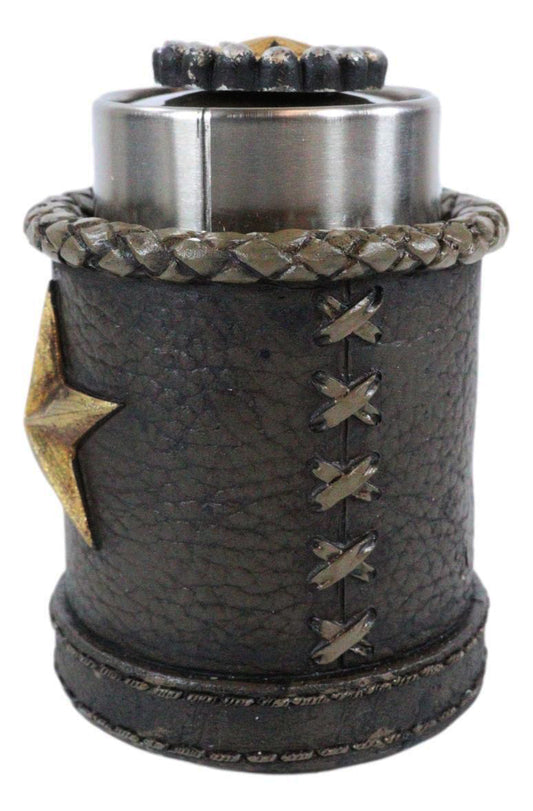 Rustic Lone Western Star Cowboy Sheriff Toothpick Holder With Spring Barrel - Ebros Gift