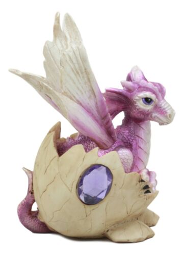 February Birthstone Dragon Egg Statue Blue Sapphire February Gem Dragon Decor - Ebros Gift