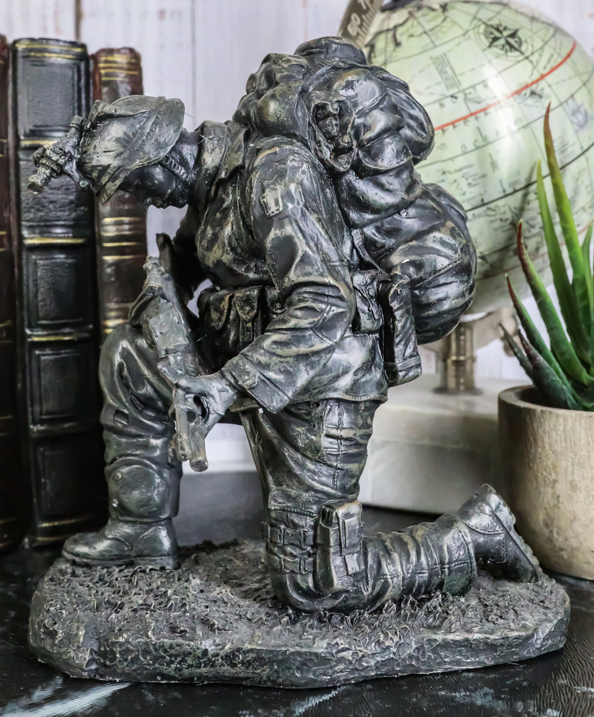Prayer For Courage Kneeling Soldier Statue Honor & Valor Military Marine Unit