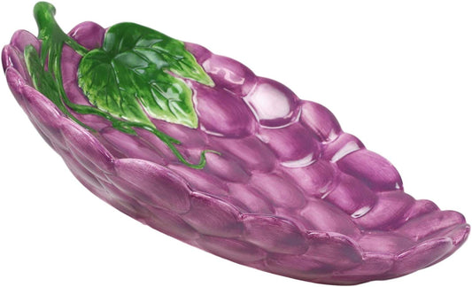 Ebros 10.25" Long Fresh Hearty Bunch Grape Clusters Dish Platter Serving Plate - Ebros Gift