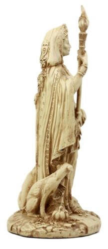 Ebros Ivory Hecate Statue Greek Goddess Hekate with She-Dogs Figurine 10.75" H - Ebros Gift