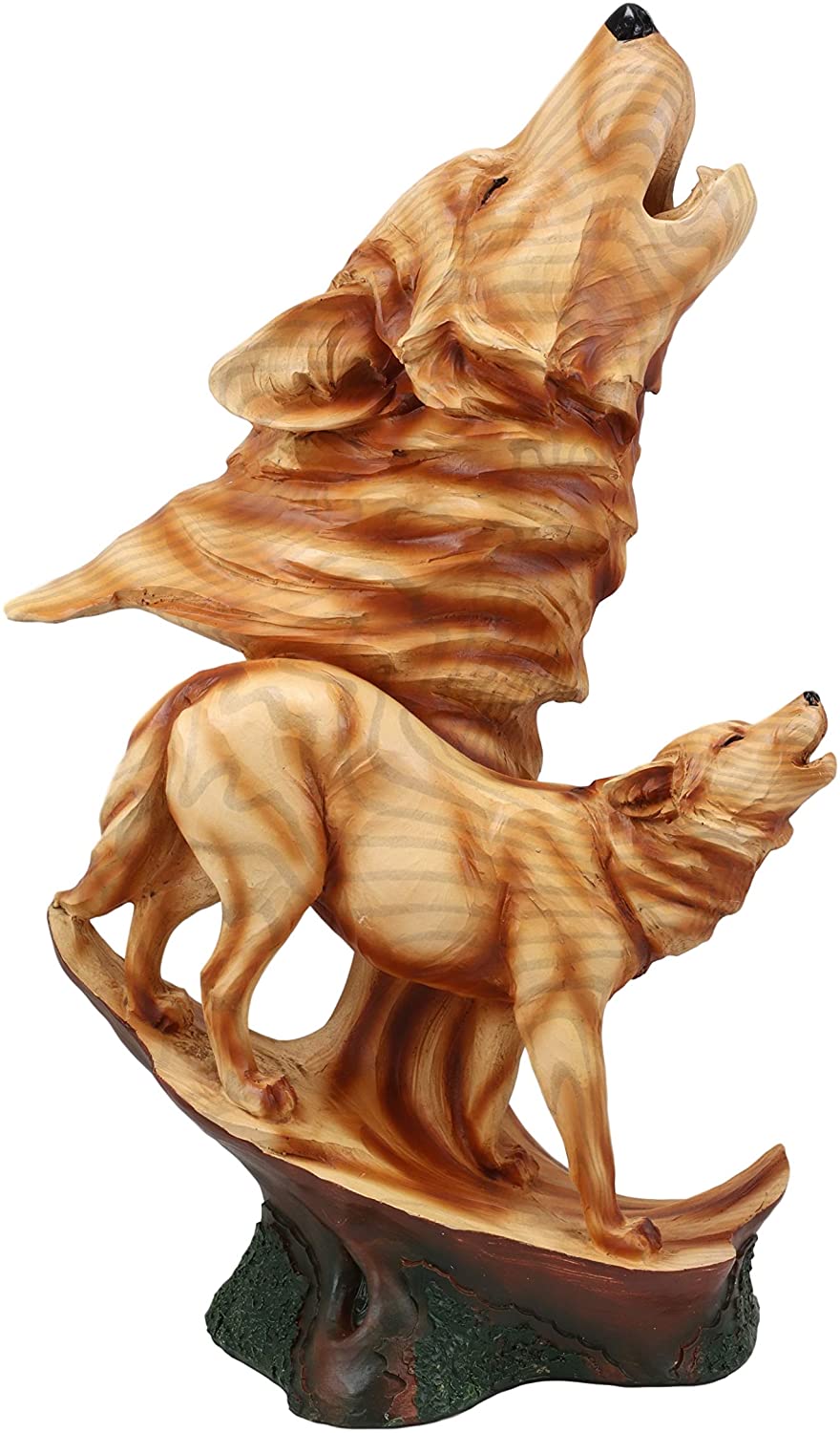 Ebros Large 15" Tall Howling Wolf Bust Statue On Pedestal Base (Faux Wood)