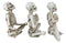 Ebros Set of 3 Whimsical Namaste Meditating Yoga Skeletons Trio Figurines 5.5" Tall