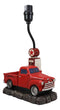 Vintage Big Red Pickup Truck By Classic Old Gas Pump Desktop Table Lamp Decor
