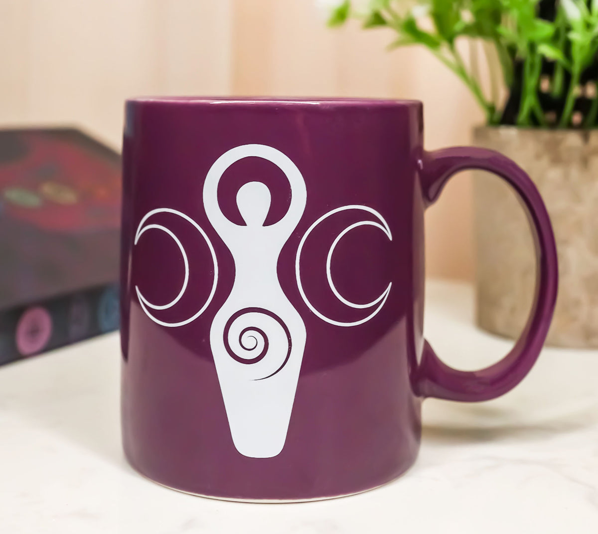 Pack Of 2 Wicca Triple Moons Spiral Goddess Bone China Coffee Mug Cups 12oz