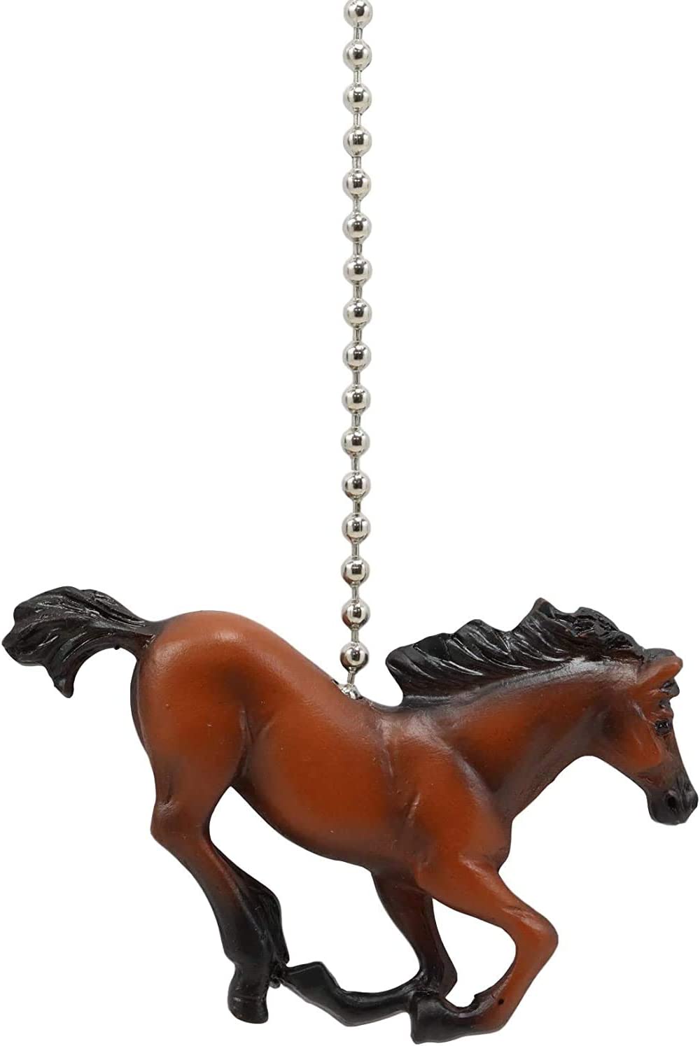 Ceiling Fan Metal Pull Chain with Galloping Horse Knob Handle 3.25"(Set of 3) - Ebros Gift