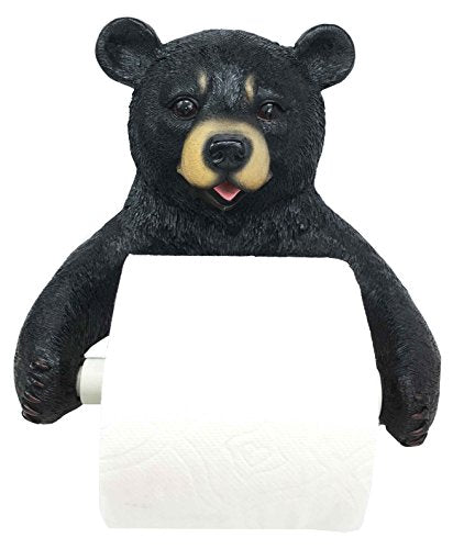 Rustic Cast Iron Western Forest Black Bear Strolling Paper Towel Holde–  Ebros Gift
