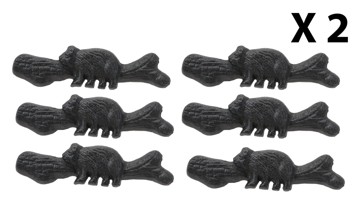 Cast Iron Rustic Western Black Bear Drawer Cabinet Door Pulls Hardware 12 Pack
