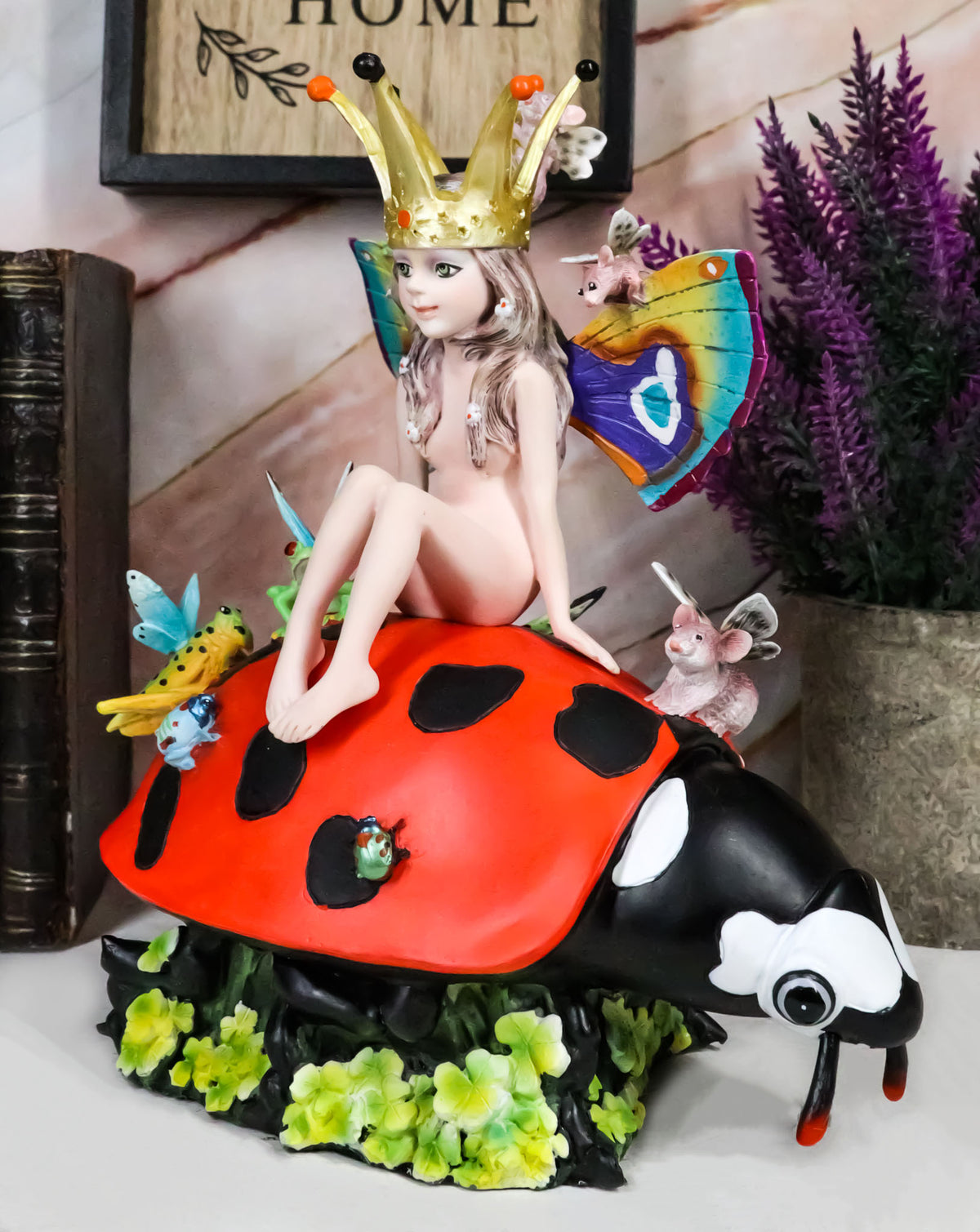 Ebros Sheila Wolk Chariot Fabulous Fairy Journey Statue 8" Tall Fantasy