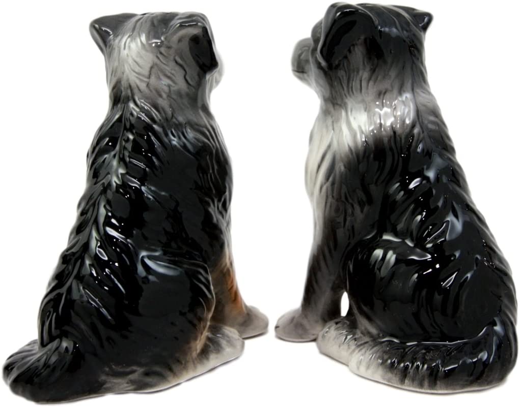 Dog Australian Shepherd Salt & Pepper Shakers Ceramic Magnetic Figurine Set 3"L