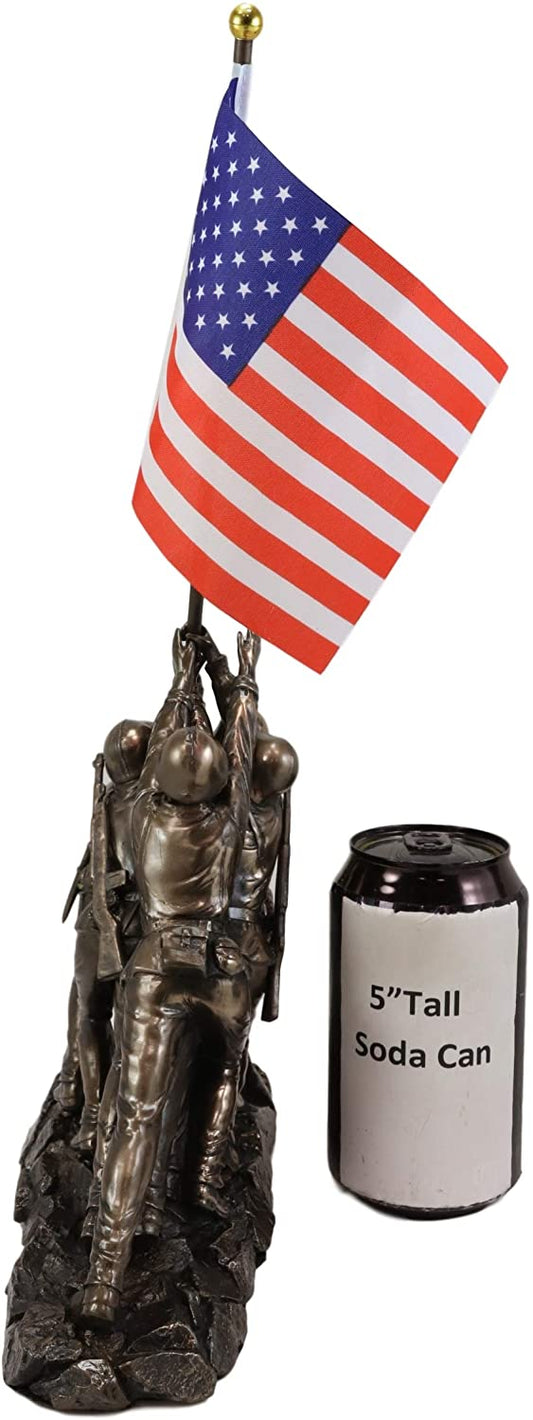 Ebros Iwo Jima 6 Marines Raising USA Flag Memorial Replica 12" Long Figurine - Ebros Gift
