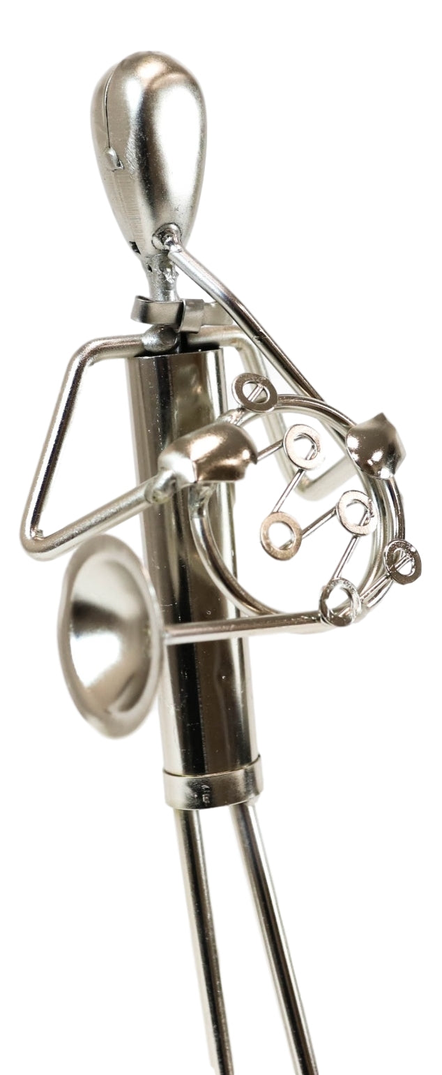 Decorative Hand Made Recycled Metal Tuba Instrument Player Musician Statue