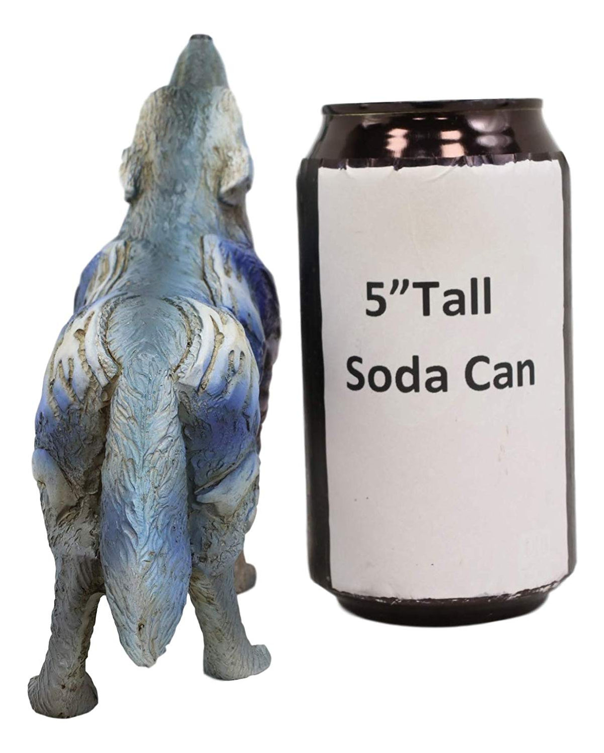 Moon Mountain Native Tribal Howling Wolf Totem Spirit Figurine Collection 6"L
