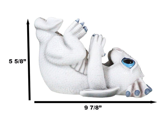 Fantasy Frozen Frostbite Ice Snow White Baby Dragon Hatchling Wine Bottle Holder