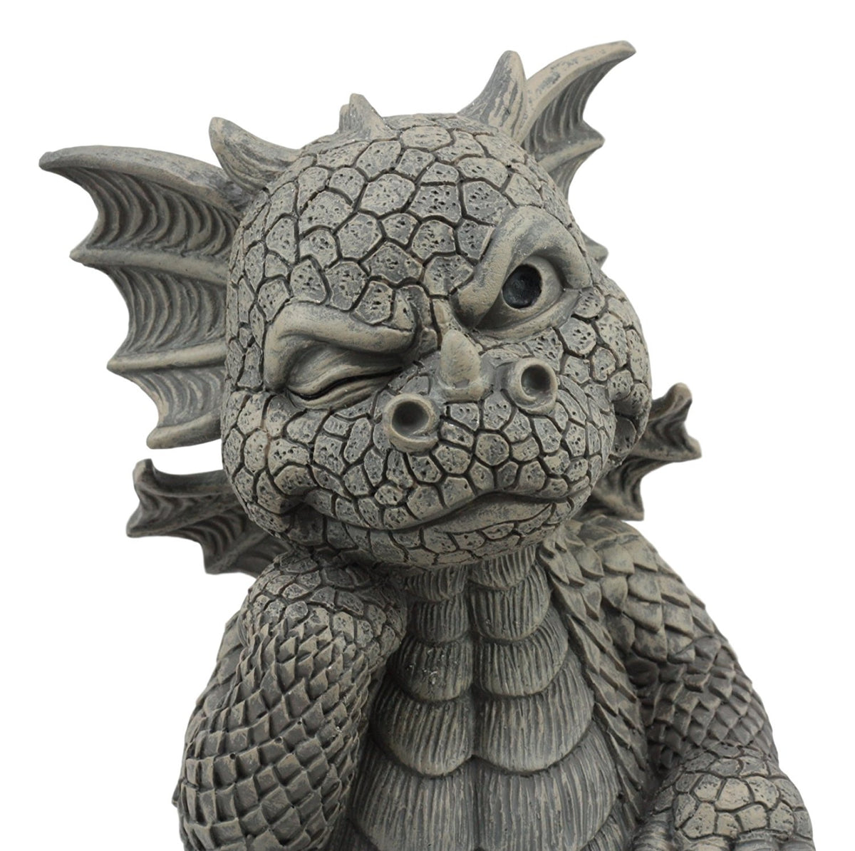 Ebros The Thinker Whimsical Garden Dragon Statue 10"H Cute Baby Dragon Winking Eye