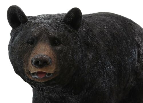 Large Gallery Quality Black Bear Statue 4 Feet Long Rustic Cabin Decor Figurine
