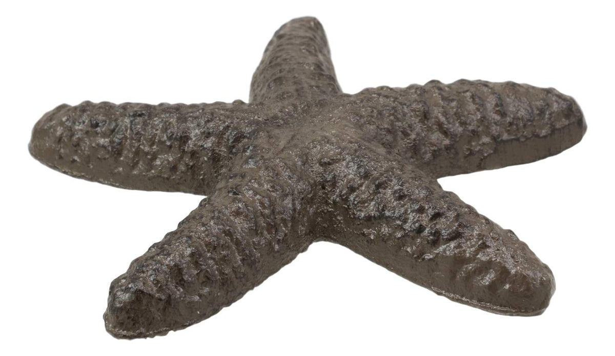 Ebros Cast Iron Ocean Coral Sea Star Shell Starfish Decorative Accent Statue in Rustic Bronze Finish 4.5" Wide Nautical Coastal Themed Decor for Wedding Beach Party Home Decorations DIY Crafts (4)