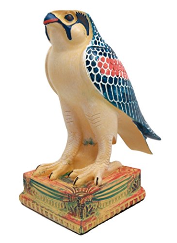 Ebros Egyptian God Horus Falcon On Pedestal Statue 6.25"Tall Figurine - Ebros Gift
