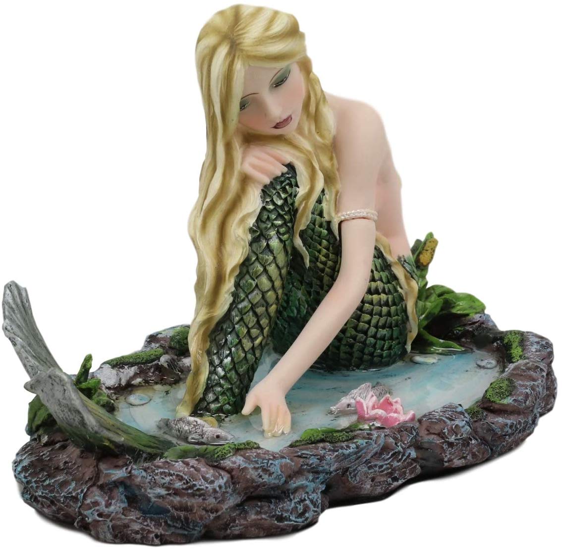 Ebros Young Maiden Mermaid by The Lagoon Statue Nautical Mermaid Figurine 7.25"W