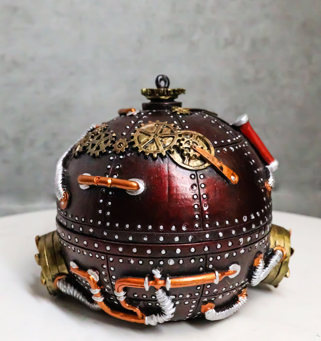 Steampunk Cool Time Machine Bomb Orb Jewelry Box Spherical Shaped