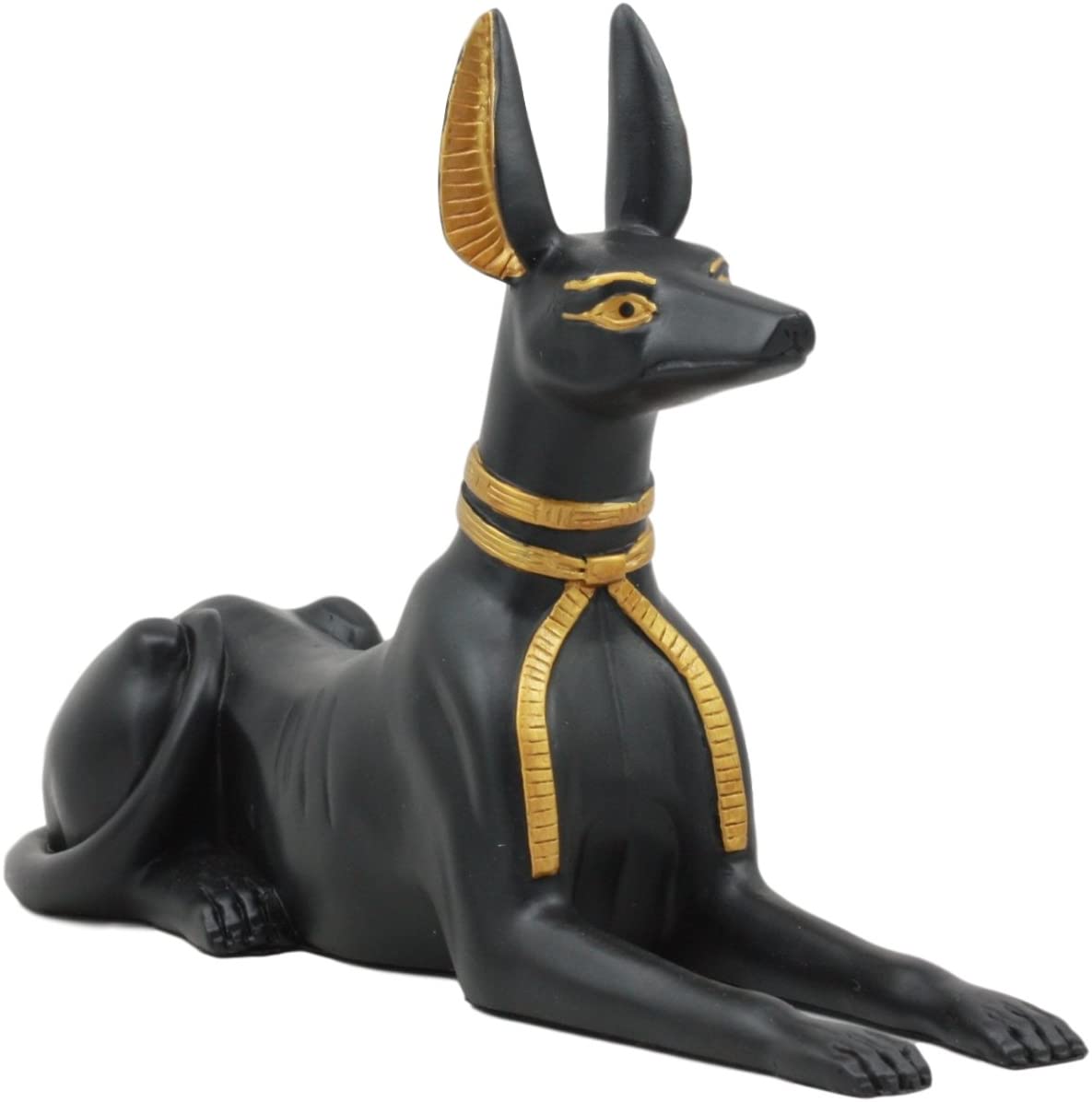 Classical Egyptian Afterlife Deity Anubis Jackal Dog and Man Form Figurine Set
