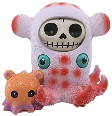 Ebros Furry Bones Pink Giant Squid Skeleton Nautical Cephalopod Furrybones - Ebros Gift