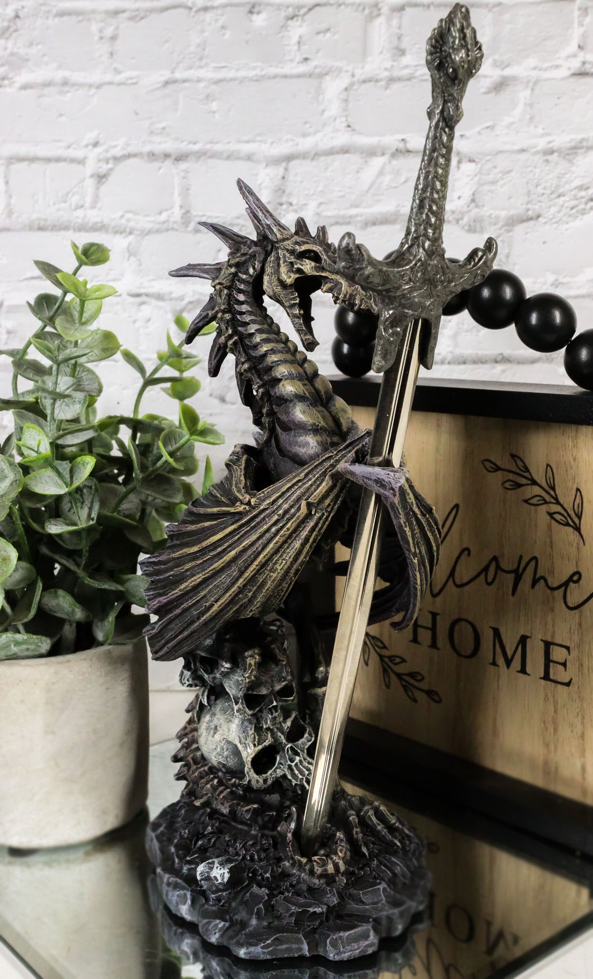 Ebros Litche Blade Ruth Thompson Skeleton Dragon Statue With Letter Opener Knife Decor