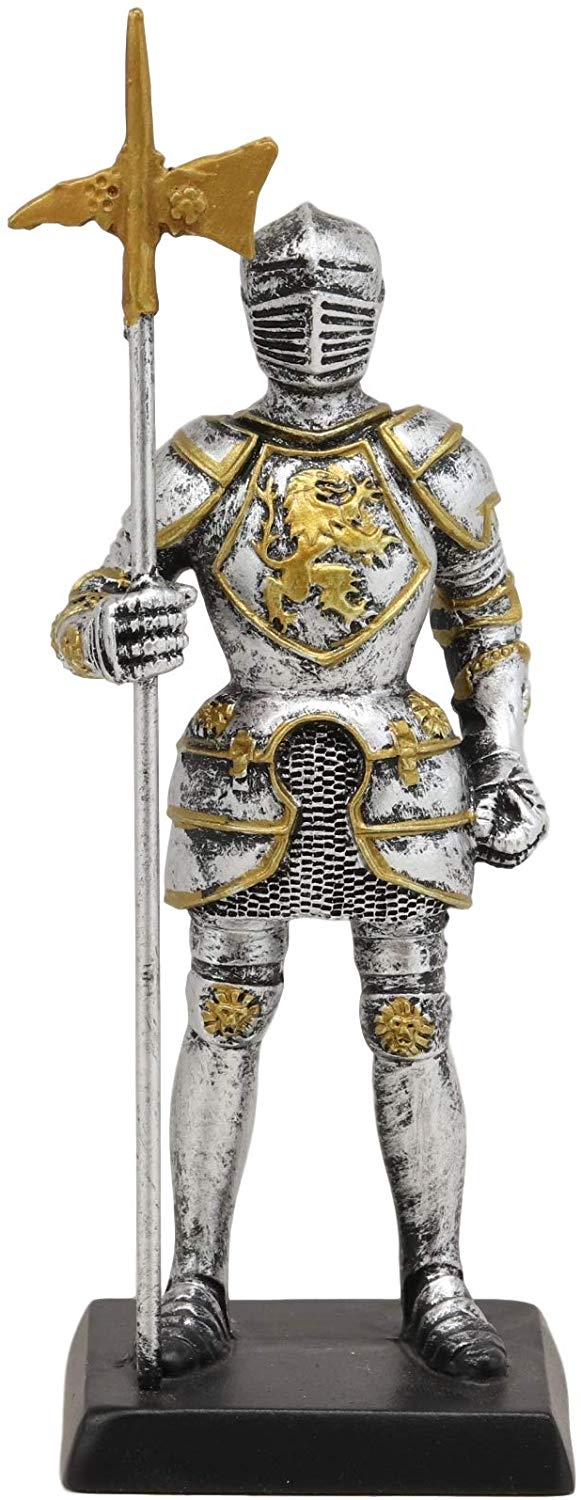 Ebros Medieval Venetian Axe Halberdier Knight Dollhouse Miniature