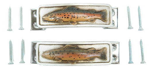 Set Of 2 Coastal Marine Nautical Fish Drawer Cabinet Door Bar Pull Knobs Accent - Ebros Gift
