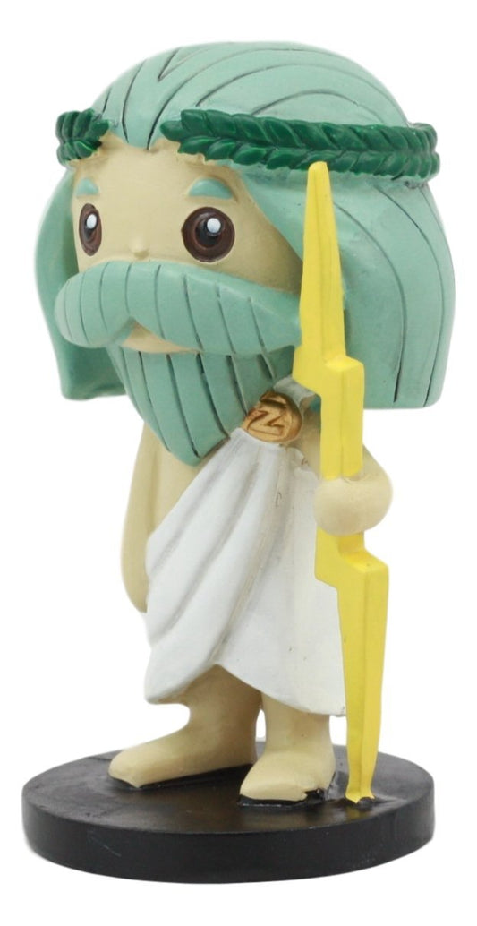 Ebros Greekies Collection Greek Mythology God Zeus Holding Lightning Bolt Statue - Ebros Gift