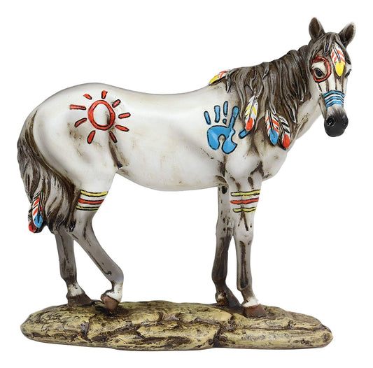 Ebros Native Indian Tribal Beauty Medicine Spirit Horse Hand Crafted Statue 8"H Decor