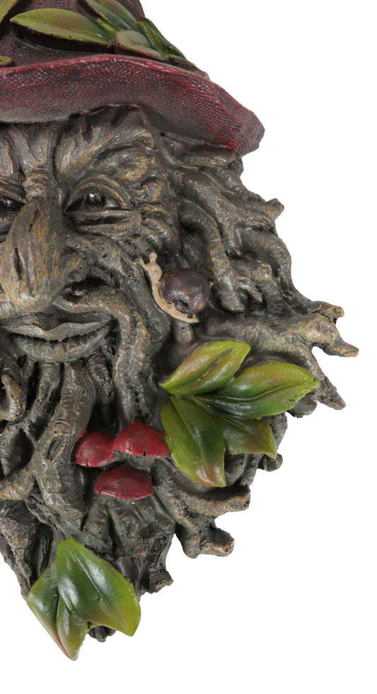 Celtic Toadstool And Snails Greenman With Magical Sorting Hat Wall Decor Plaque