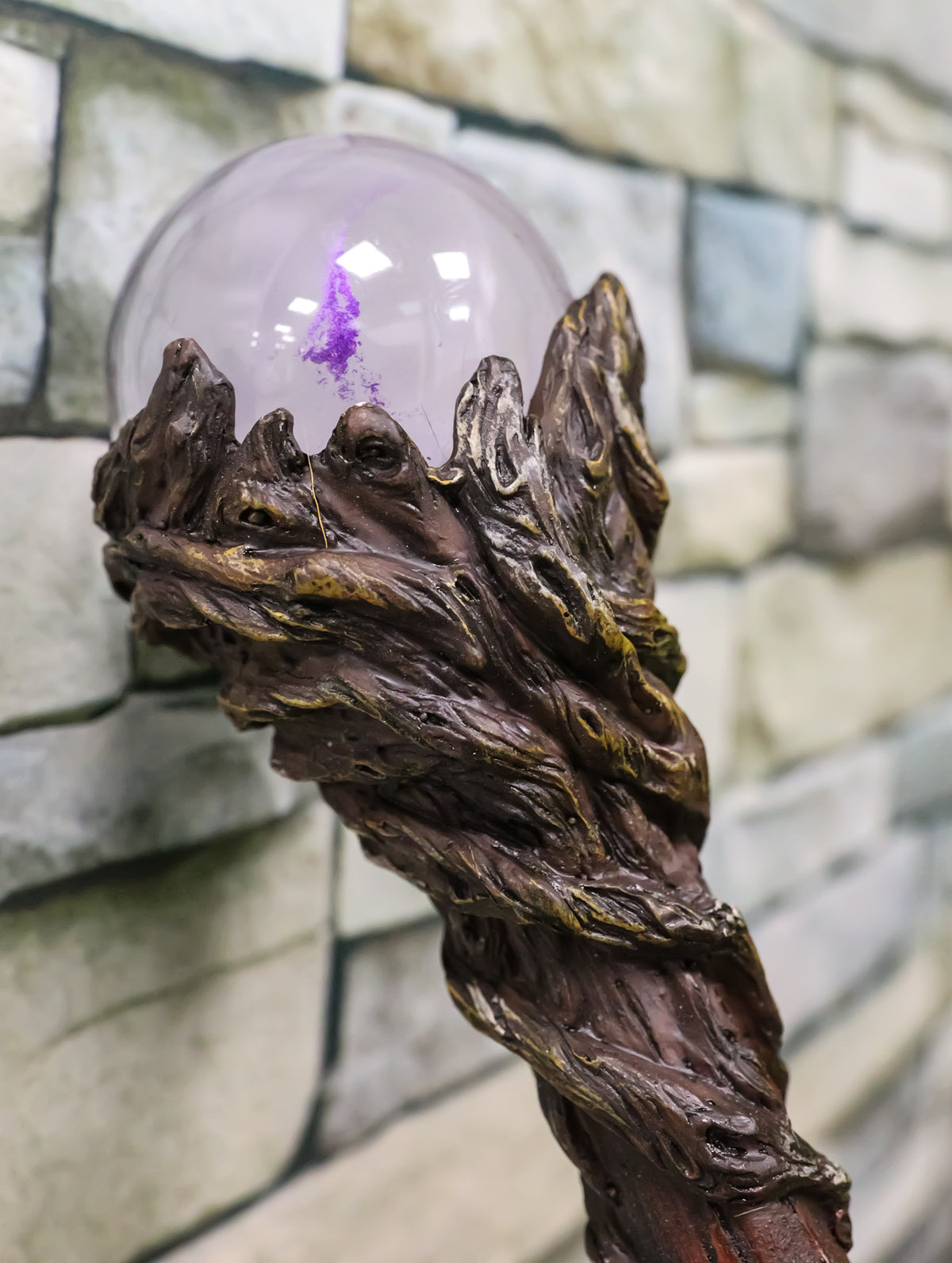 Ebros Merlin The Wizard Sorcerer Twisted Vines Staff with Purple Orb Handle 67"L
