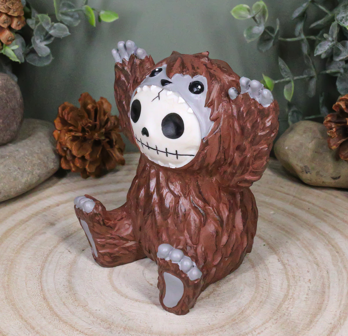 Ebros Larger Furry Bones Man or Ape Bigfoot Skeleton Monster Collectible Figurine 3.5" H Furrybones Mythical Legend Mountain Forest Dweller