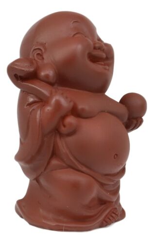 Laughing Buddha With Wisdom Pearl Feng Shui Bodhissatva Maitreya Mini Figurine - Ebros Gift