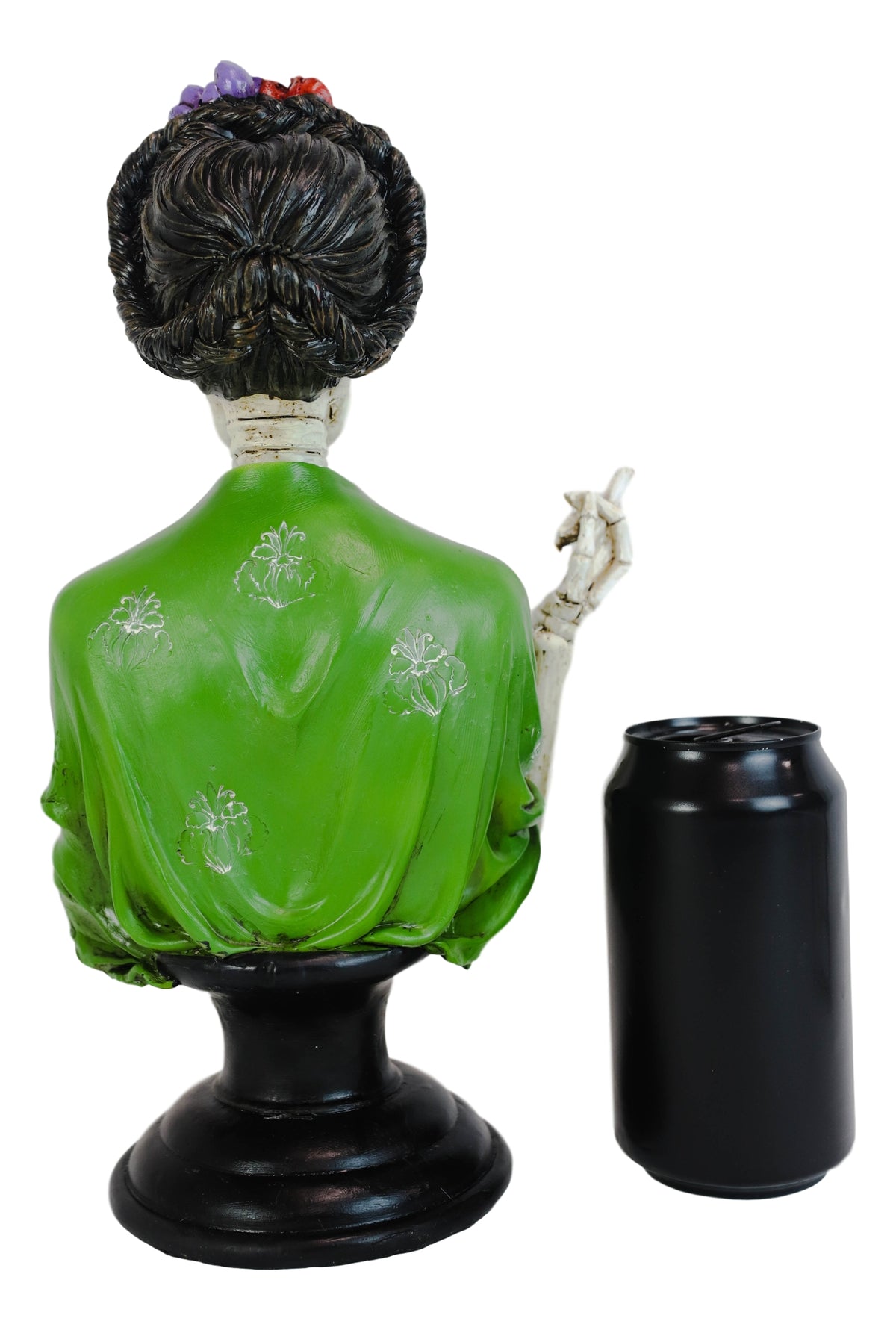Mexican Painter Smoking Lady Frieda Skeleton Portrait Bust Day Of Dead Statue
