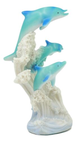 Ebros Three Bottlenose Dolphins Leaping Out Of The Waves Statue 6.25"Tall