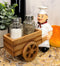 Ebros Spice A La Carte Chef Pushing Wheelbarrow Cart Salt & Pepper Shakers Holder